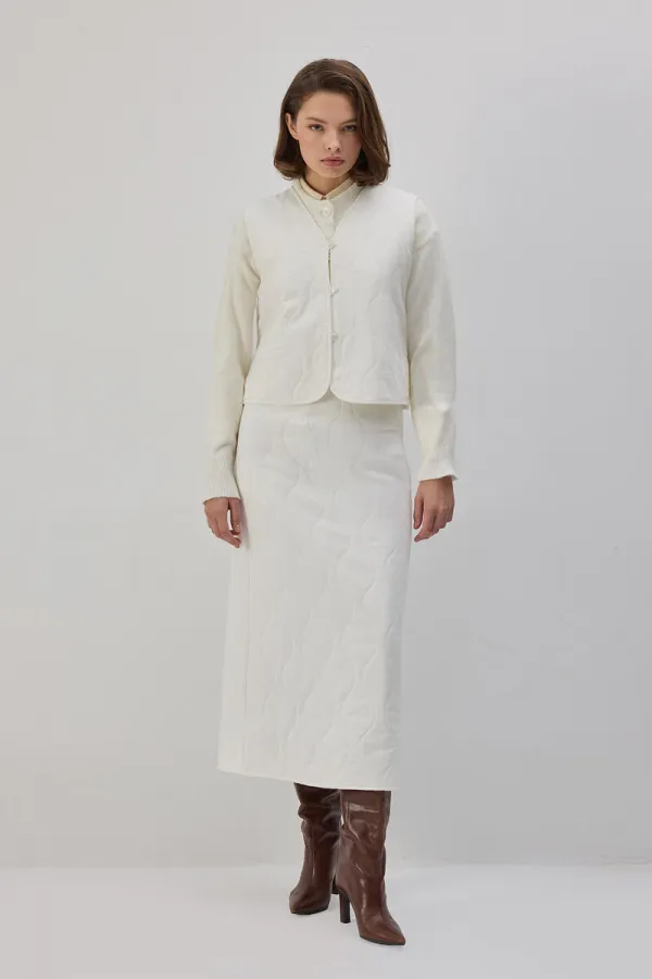 QUILTED VEST AND SKIRT SET QUILTED VEST AND SKIRT SET