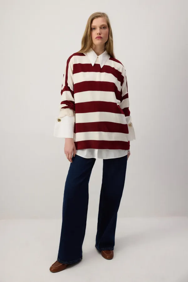 ÇİZGİLİ TRİKO KAZAK