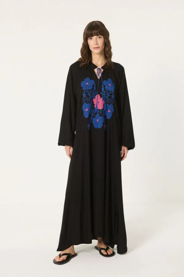 NAKIŞLI VİSKON ELBİSE