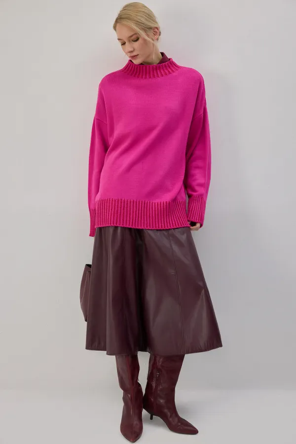 CONTRASTING COLORS KNITTED TUNIC