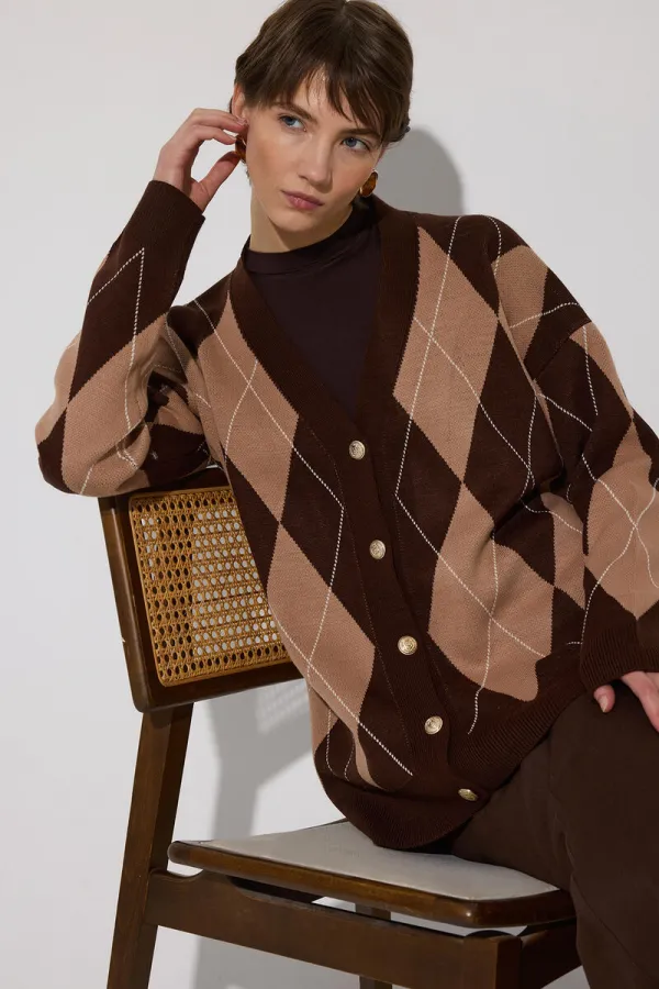 Gilet oversize à motif baklava Gilet oversize à motif baklava