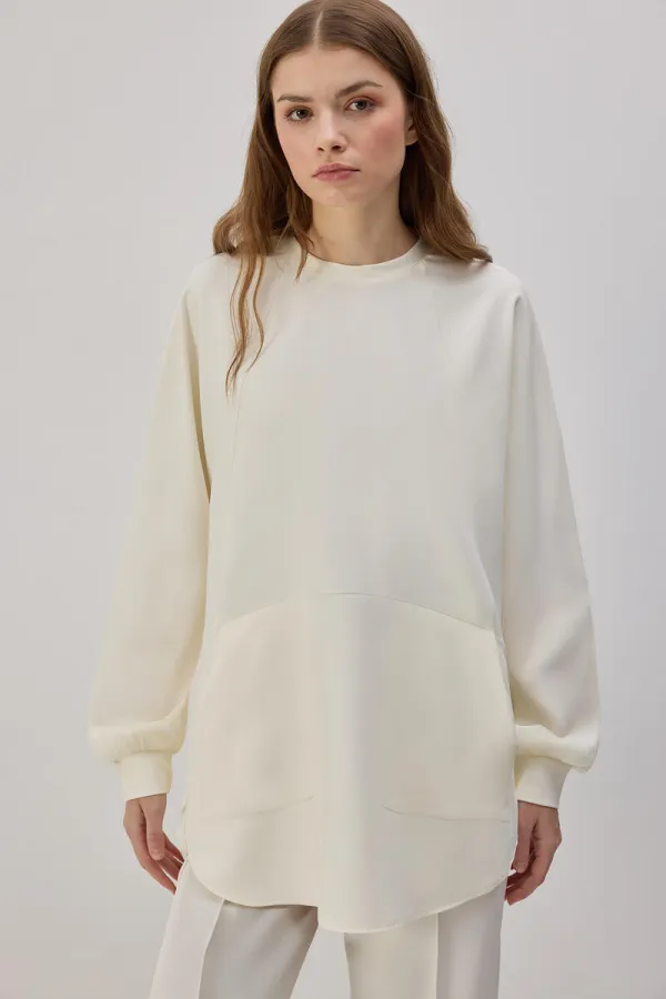 CREPE TUNIC WITH POCKETS CREPE TUNIC WITH POCKETS