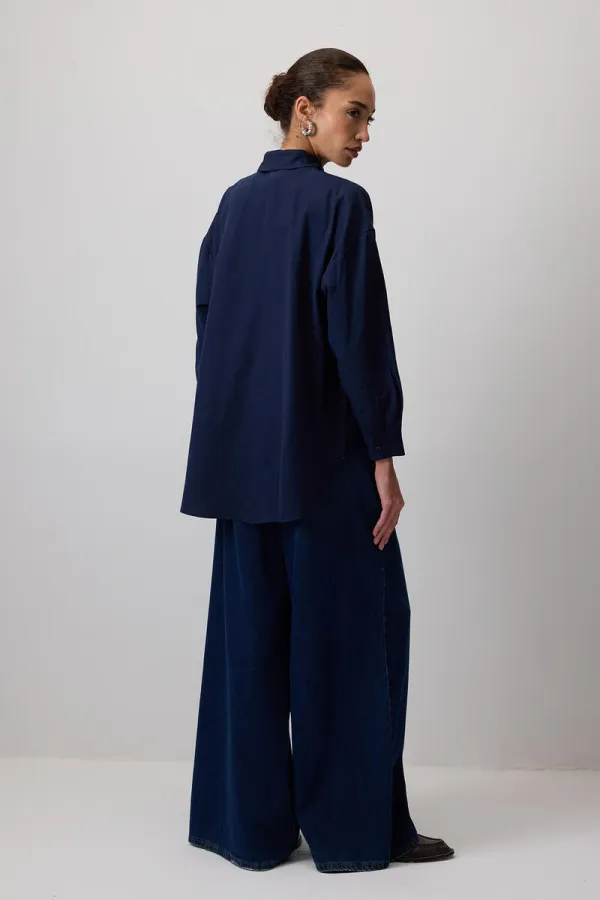 CHEMISE EN VISCOSE COUPE DÉCONTRACTÉ