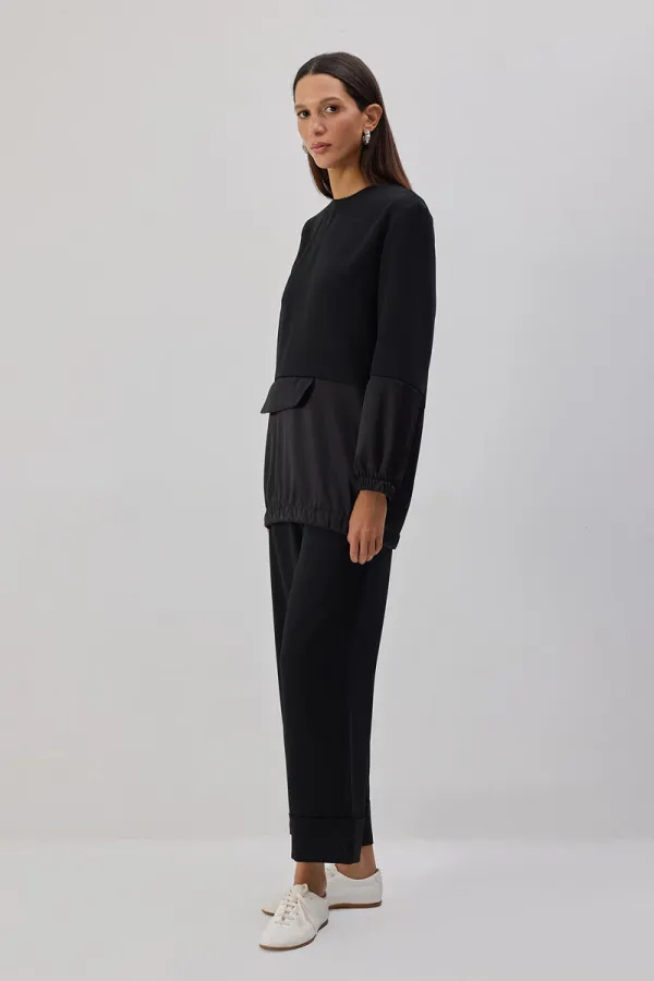 SATEN GARNİLİ KREP TUNİK