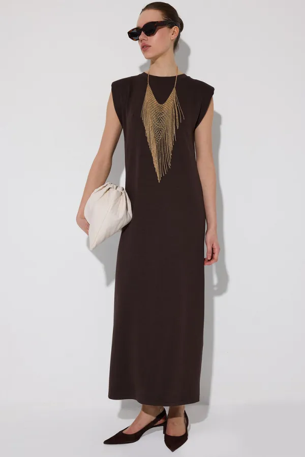 BİSİKLET YAKA VATKALI ELBİSE