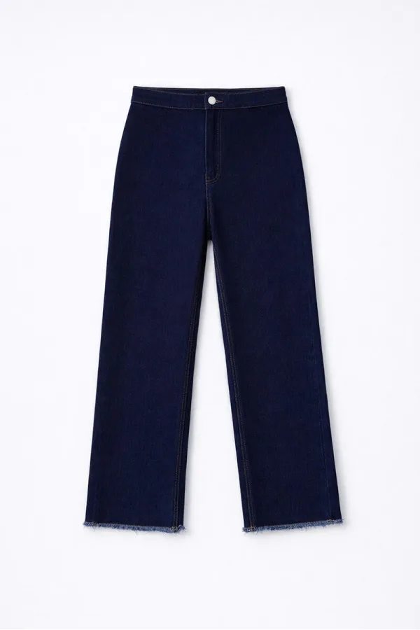 PAÇASI PÜSKÜLLÜ DENİM PANTOLON