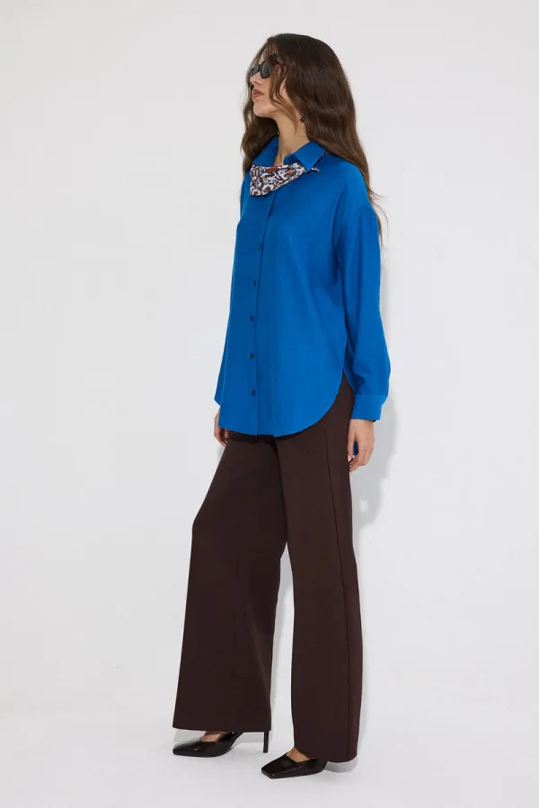 DOĞAL DOKULU OVERSIZE GÖMLEK