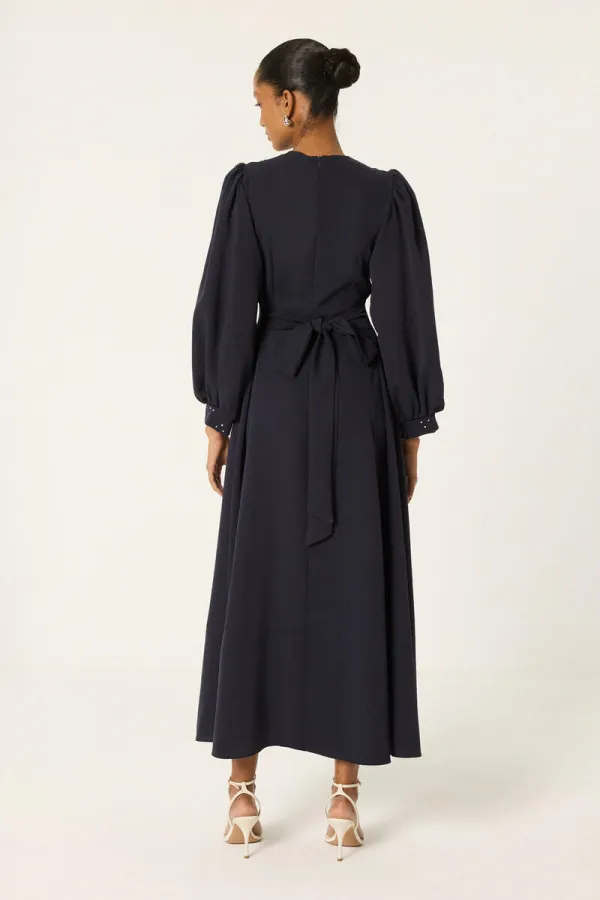 TAŞLI BALON KOL ELBİSE