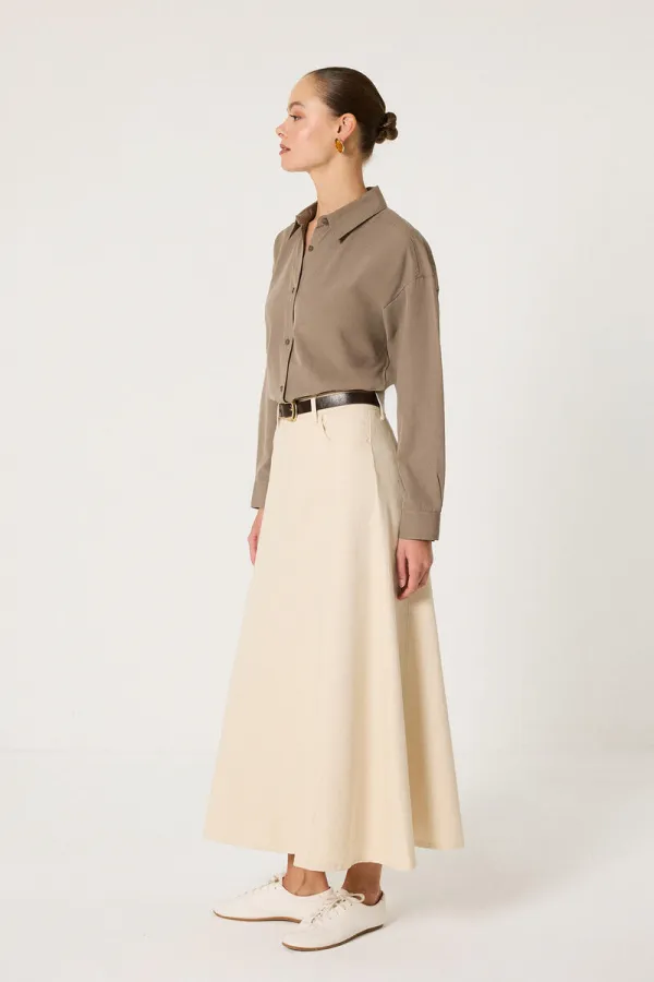 jupe trapèze en jean