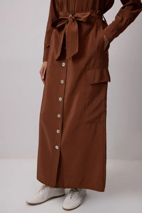 GENİŞ CEPLİ KUPRA ETEK