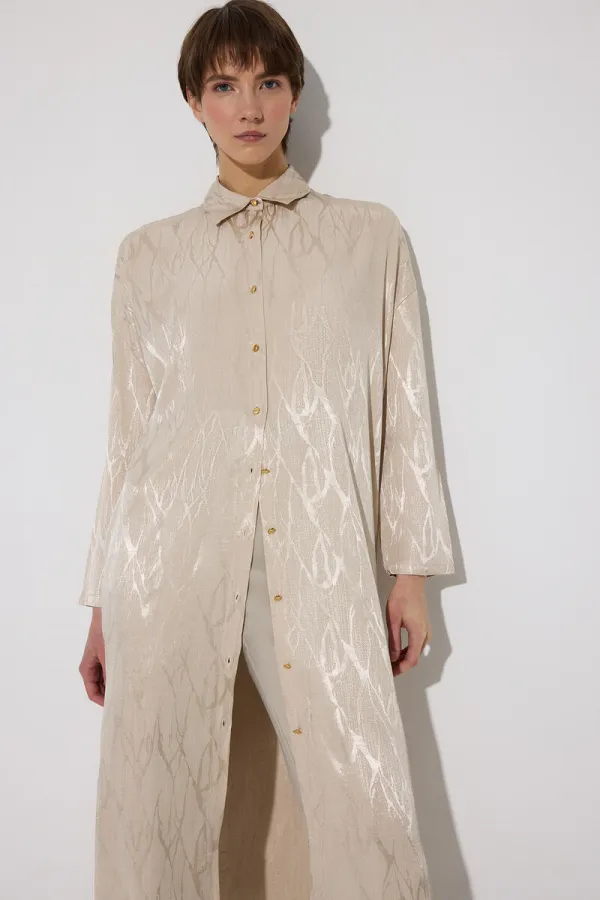 Jacquard Maxi Satin Tunic