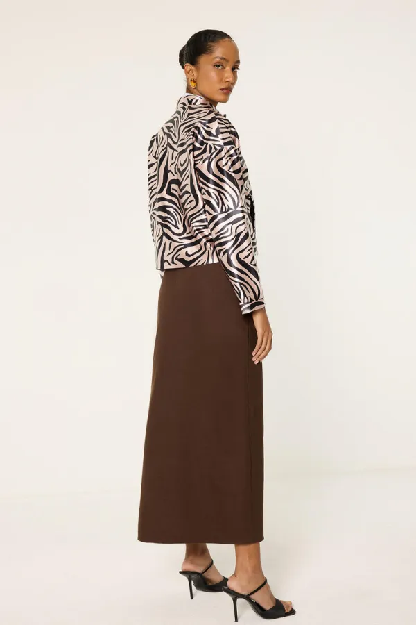 PATTERNED SATIN JACKET