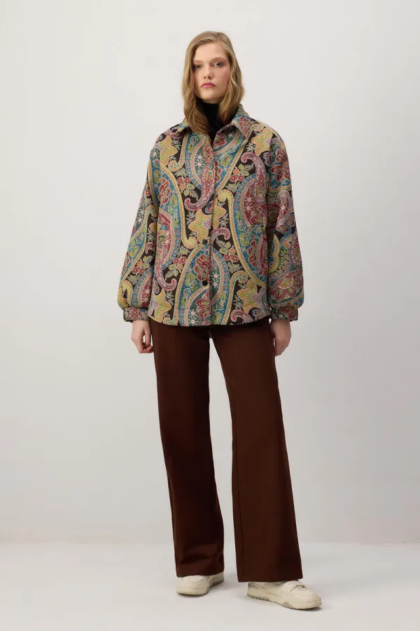 Shawl Pattern Bomber Jacket