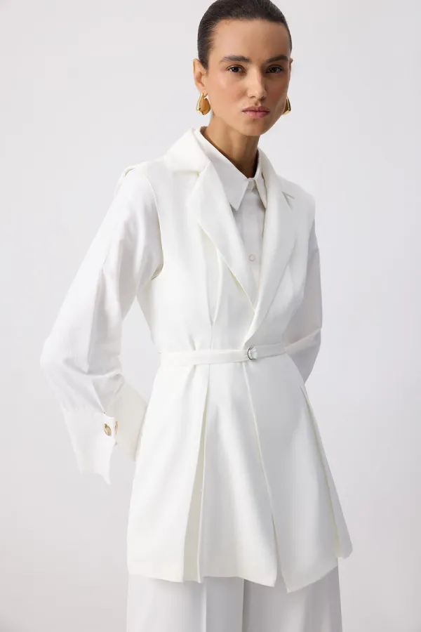 PİLELİ KRUVAZE YELEK PANTOLON TAKIM