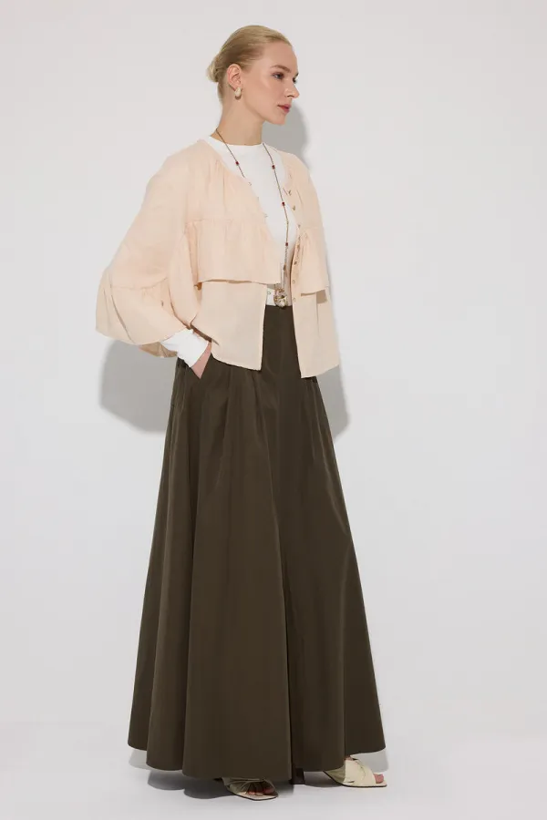 CHEMISE EN MOUSSELINE À MANCHES EN AILES DE CHAUVE-SOURIS