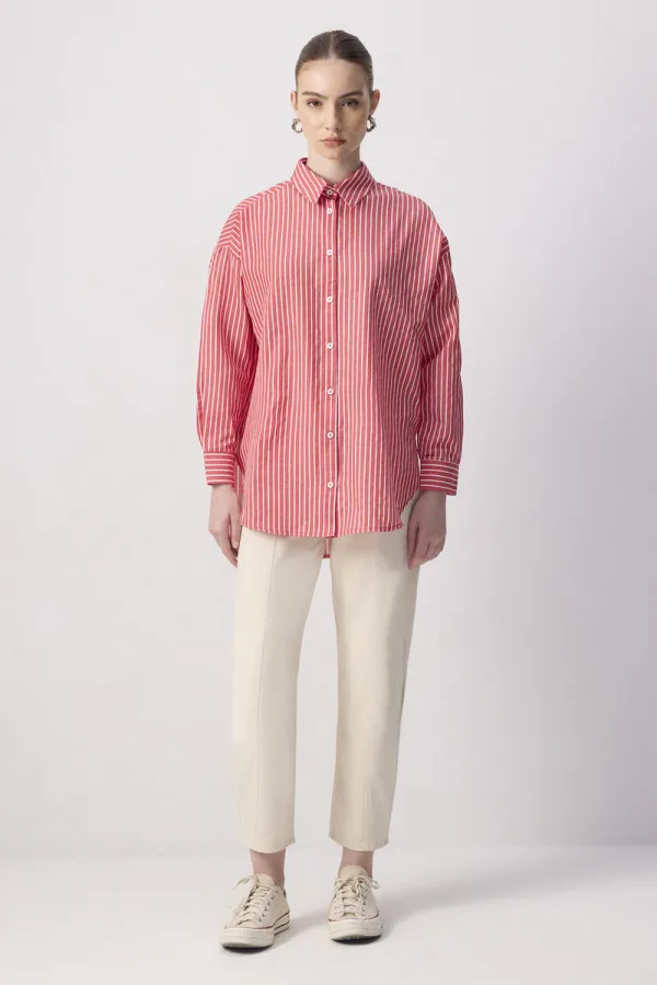 THIN STRIPED OVERSIZE SHIRT