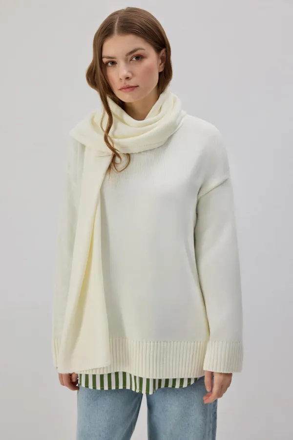 PULL À COL ÉCHARPE