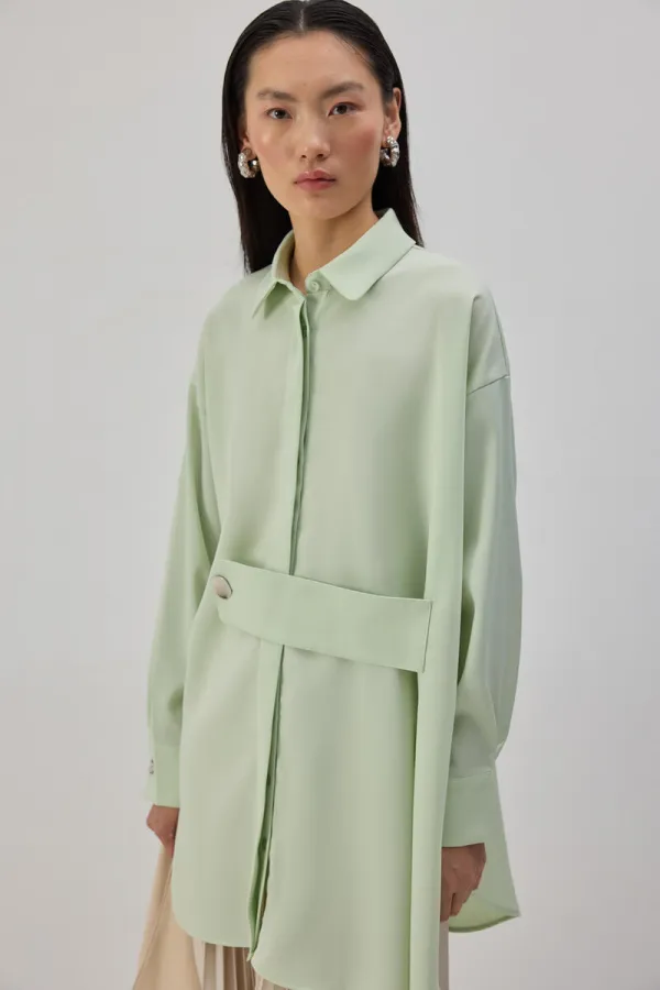 OVERSIZE STRIPED SATIN SHIRT OVERSIZE STRIPED SATIN SHIRT