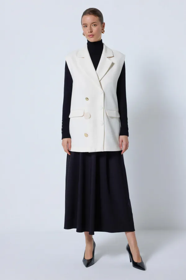 BUTTON DETAIL CREPE VEST BUTTON DETAIL CREPE VEST