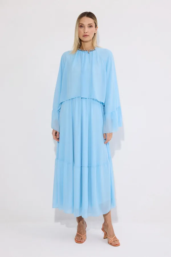 ROBE EN CHIFFON À VOLANTS