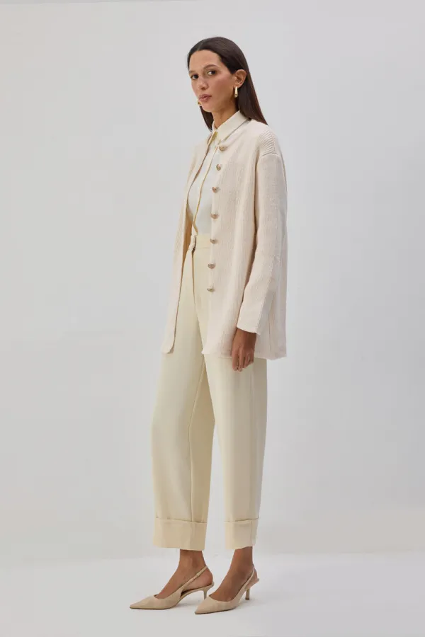 YÜKSEK BEL DUBLE PAÇA PANTOLON