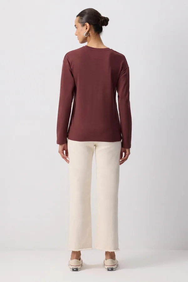 T-shirt à manches longues 100% coton