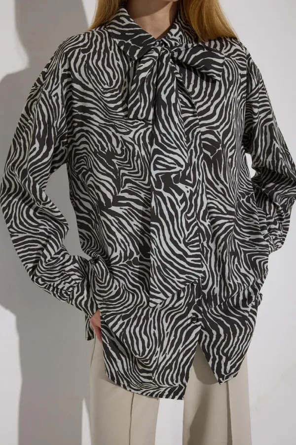 ZEBRA DESEN SATEN GÖMLEK