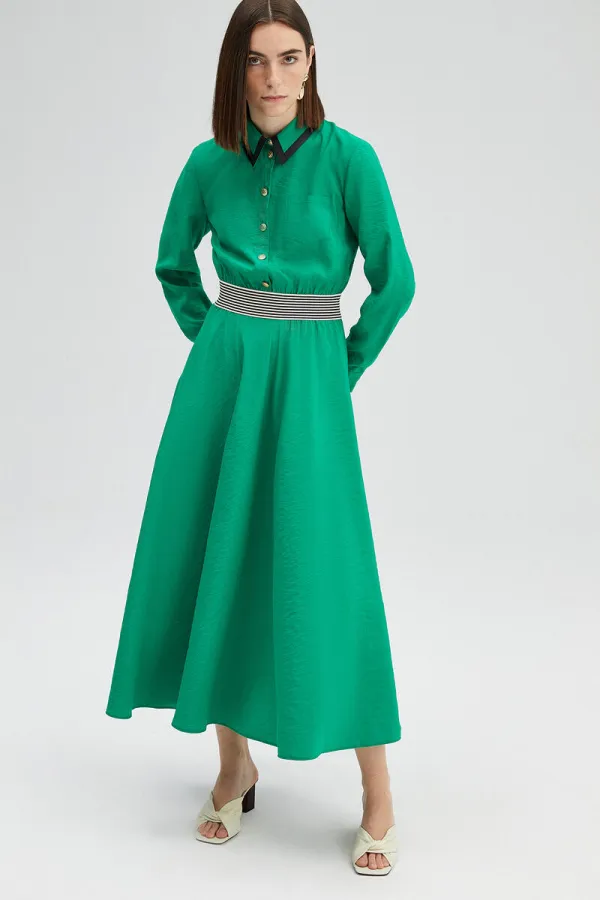 ELASTIC WAIST CUP DRESS