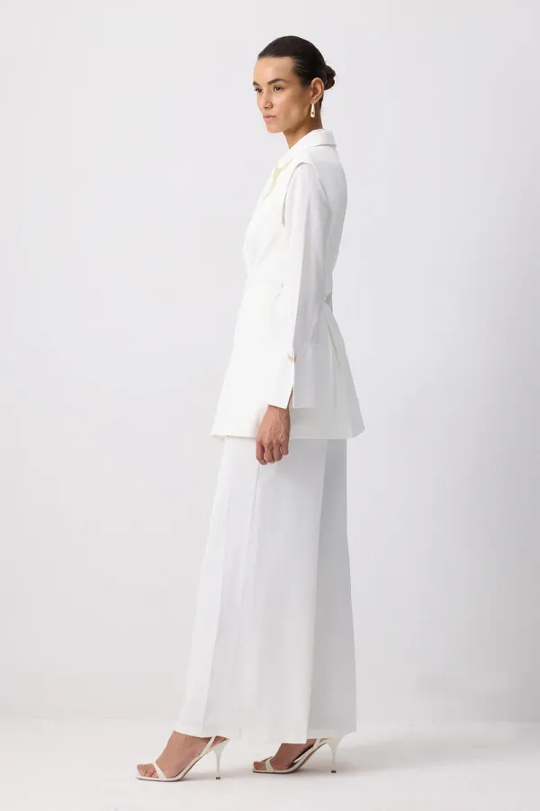 PİLELİ KRUVAZE YELEK PANTOLON TAKIM