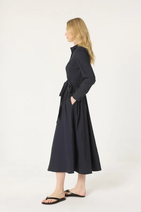 BELİ KEMERLİ GÖMLEK ELBİSE