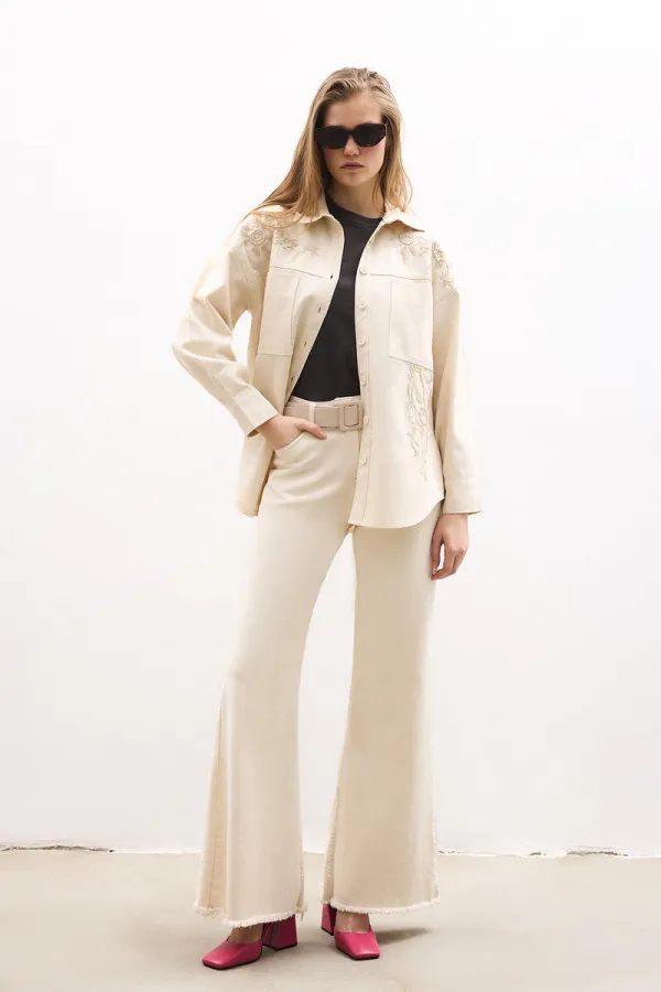 EMBROIDERED GABARDINE SHIRT - JACKET EMBROIDERED GABARDINE SHIRT - JACKET