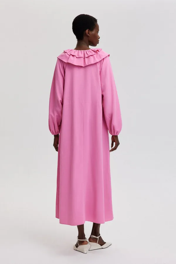 DRESS WITH RUFFLED COLLAR DRESS WITH RUFFLED COLLAR