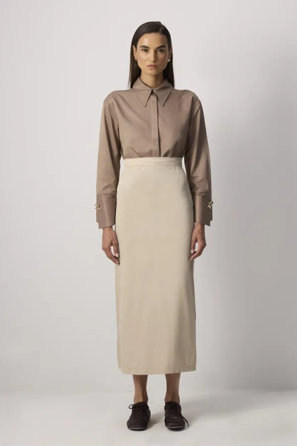 PENCIL SKIRT WITH SLIT DETAIL PENCIL SKIRT WITH SLIT DETAIL