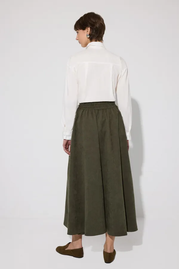 SUEDE SKIRT WITH ELASTIC WAISTBAND SUEDE SKIRT WITH ELASTIC WAISTBAND