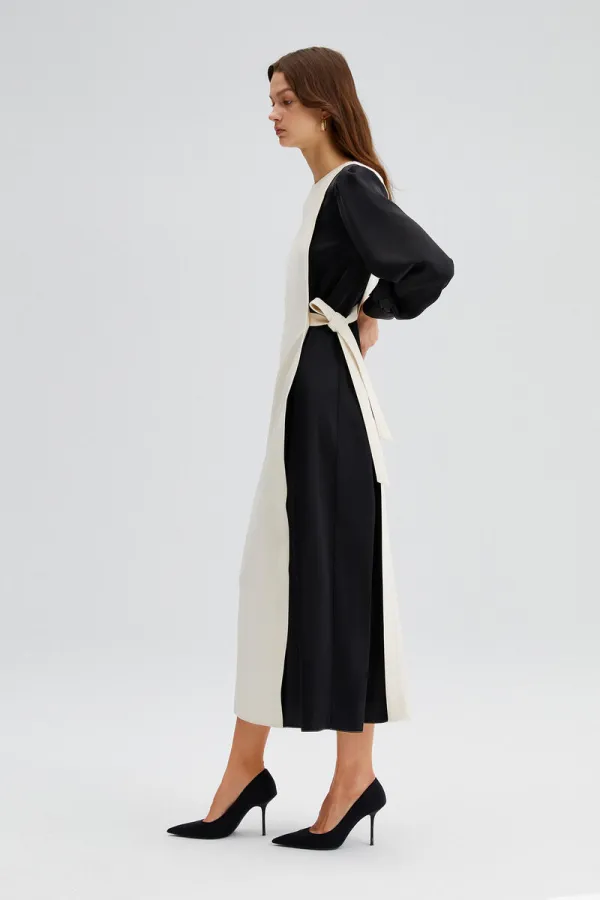 KONTRAST RENKLİ ELBİSE