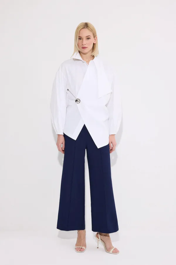 PANTALONS EN CRÊPE CÔTELÉS