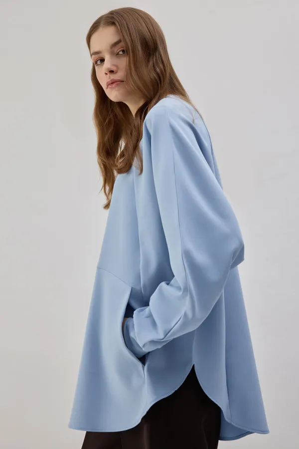 CREPE TUNIC WITH POCKETS CREPE TUNIC WITH POCKETS