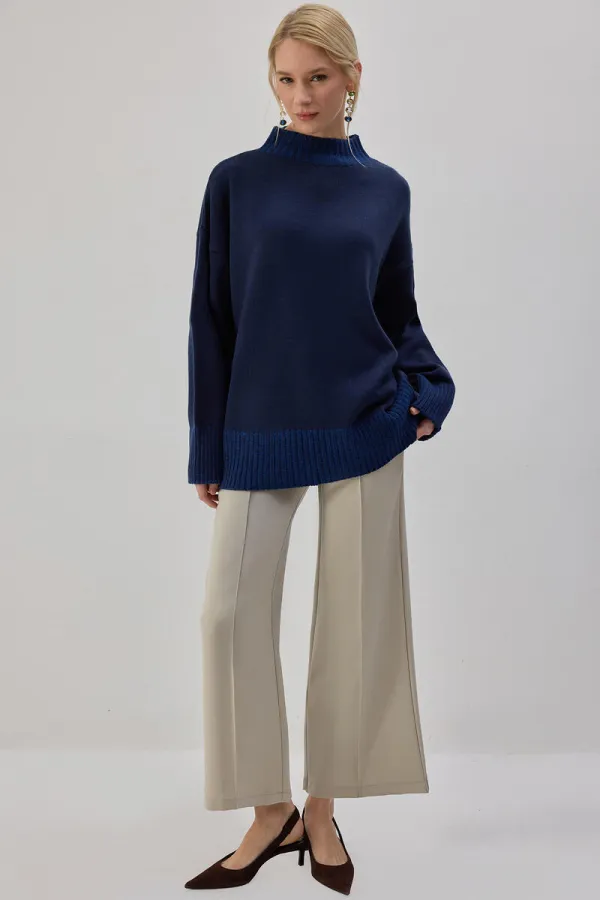 CONTRASTING COLORS KNITTED TUNIC