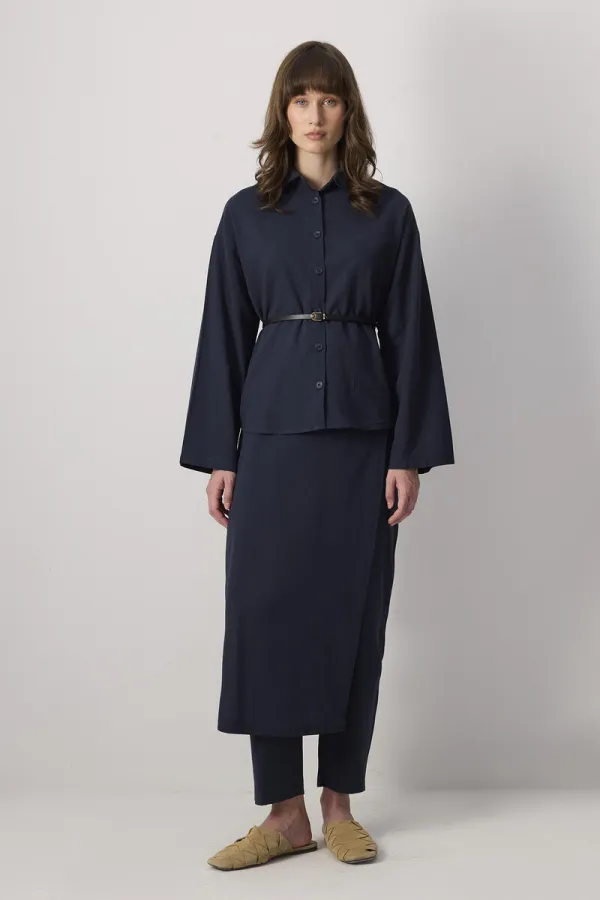 NATURAL TEXTURED SHIRT AND TROUSER SET