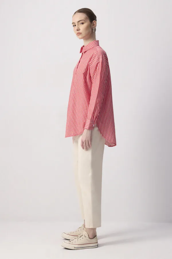 THIN STRIPED OVERSIZE SHIRT