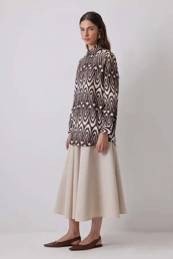 CHEMISE SURDIMENSIONNÉE À MOTIFS 100% COTON