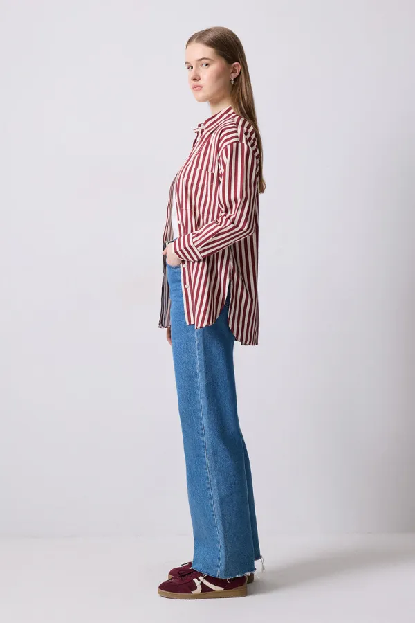 CHEMISE SURDIMENSIONNÉE À RAYURES ÉPAISSES