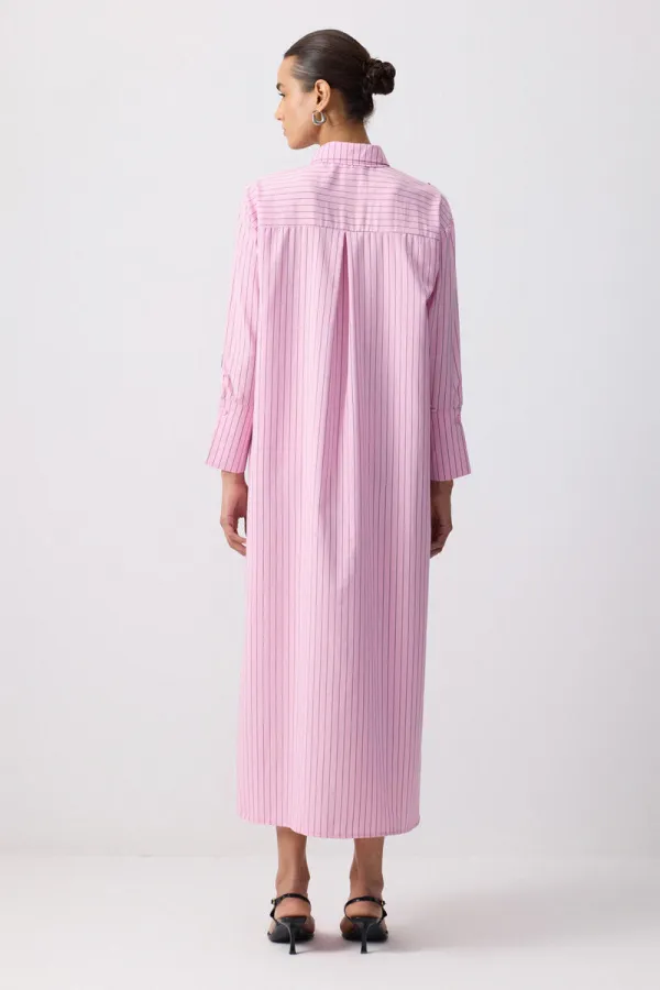 NAKIŞ DETAYLI GÖMLEK ELBİSE