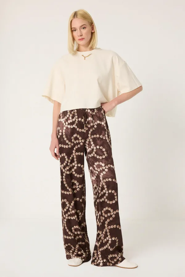 JACQUARD PANTS WITH ELASTIC WAISTBAND