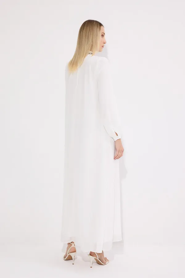 ASTARLI ŞİFON MAXİ ELBİSE