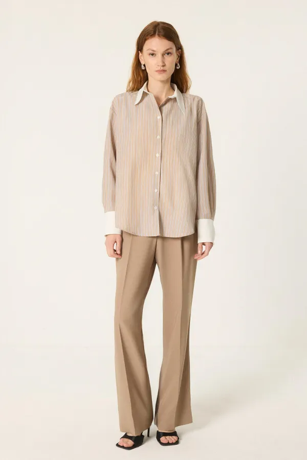 STRIPED WHITE COLLAR SHIRT STRIPED WHITE COLLAR SHIRT