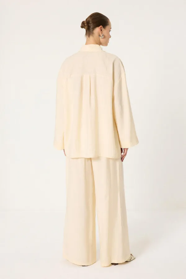 ENSEMBLE CHEMISE ET PANTALON EN MODAL ORNÉ DE PIERRES