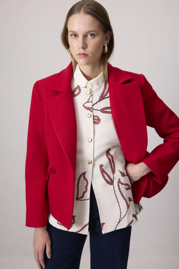 DESENLİ KETEN DOKULU YELEK