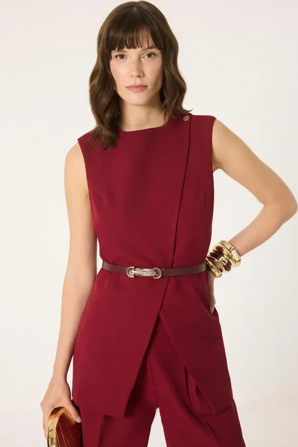 BELTED VEST AND TROUSER SET