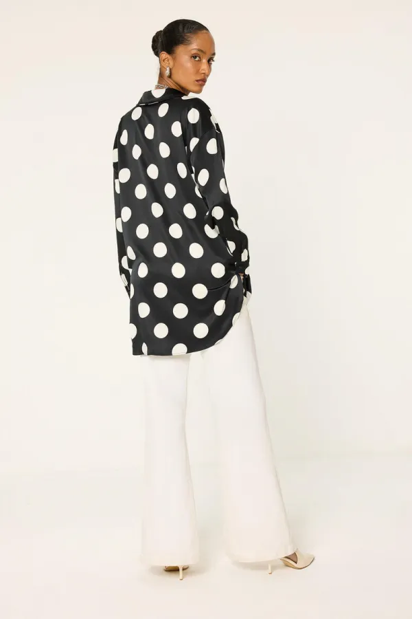 POLKA DOT SATIN SHIRT